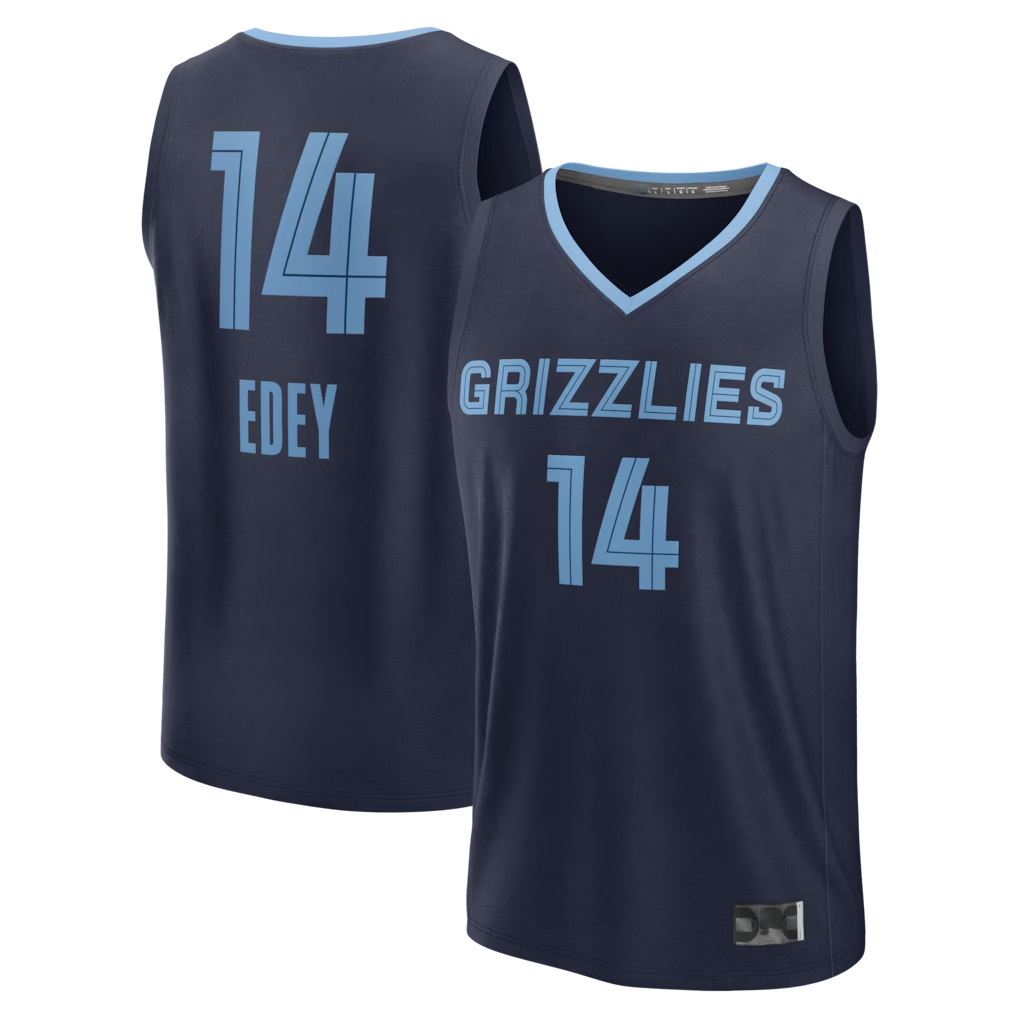 Trusc M.Grizzlies #14 Zach Edey Navy Fast Break Replica Stitched Jerseys- Icon Edition