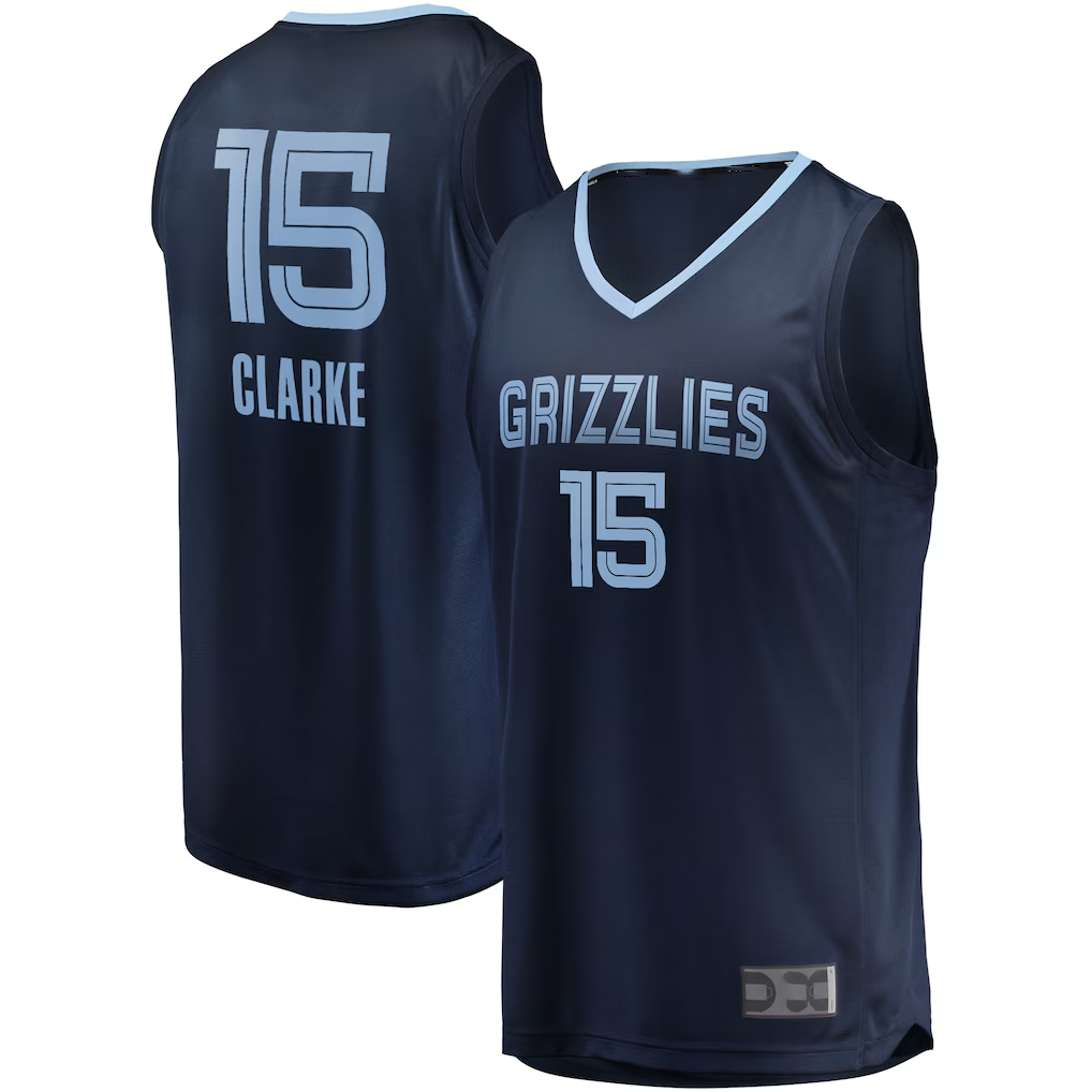 Trusc M.Grizzlies #15 Brandon Clarke Navy Fast Break Replica Stitched Jerseys- Icon Edition