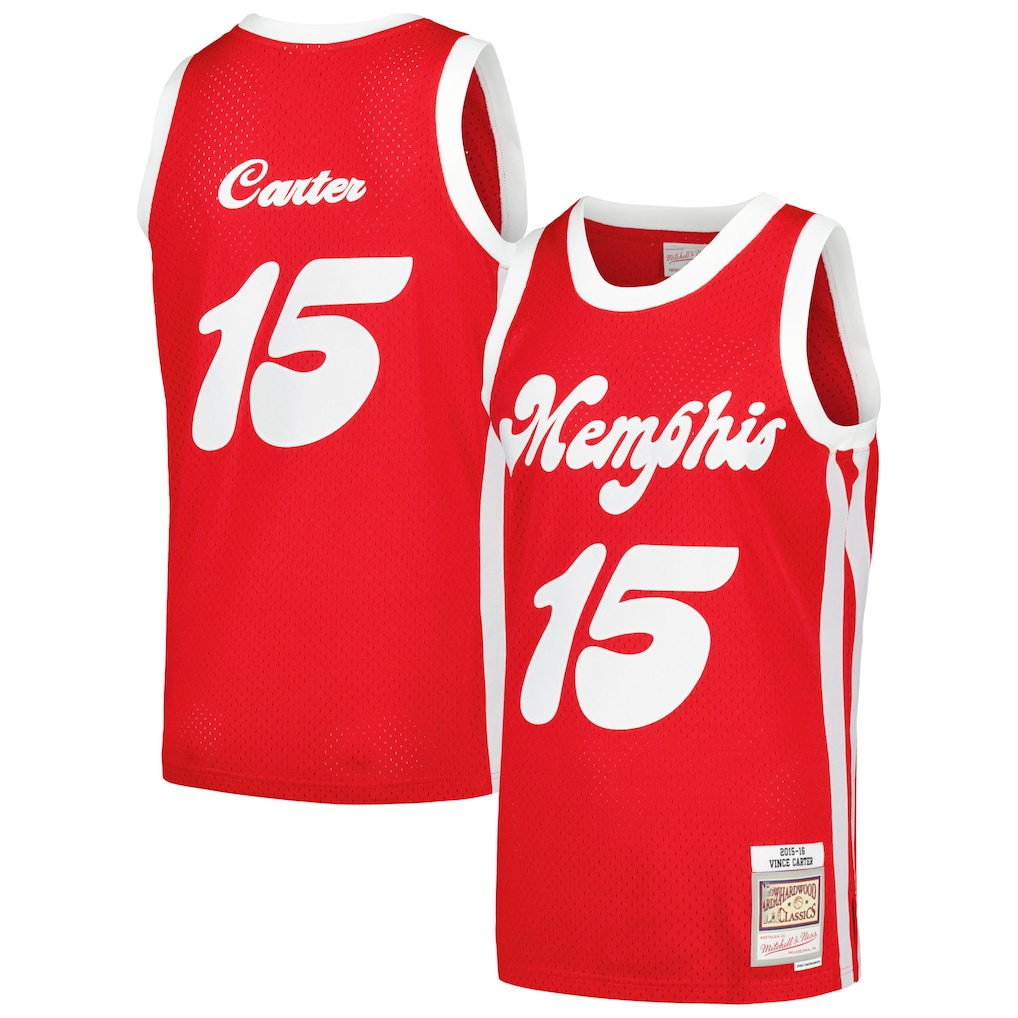Trusc M.Grizzlies #15 Vince Carter Mitchell & Ness Red 2015-2016 Hardwood Classics Swingman Stitched Jerseys