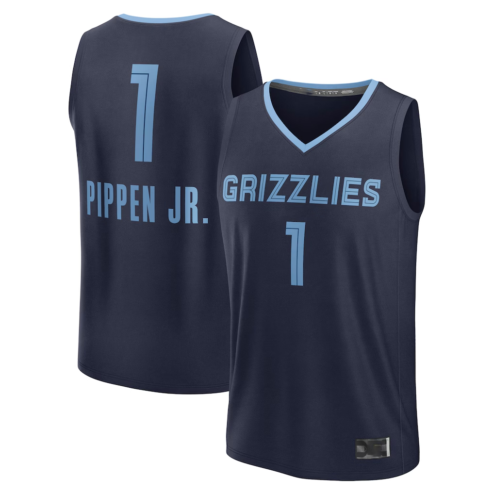 Trusc M.Grizzlies #1 Scotty Pippen Jr. Navy Fast Break Replica Player Stitched Jerseys- Icon Edition