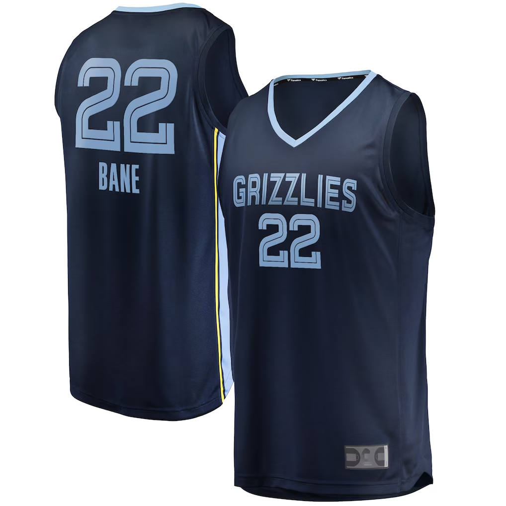 Trusc M.Grizzlies #22 Desmond Bane Navy Fast Break Replica Stitched Jerseys- Icon Edition