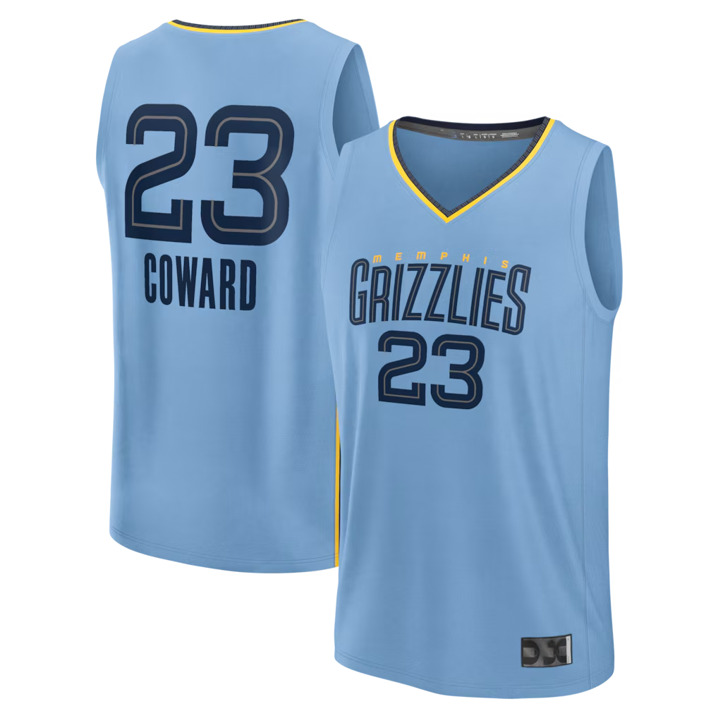 Trusc M.Grizzlies #23 Cedric Coward Light Blue Fast Break Replica Player Stitched Jerseys- Statement Edition