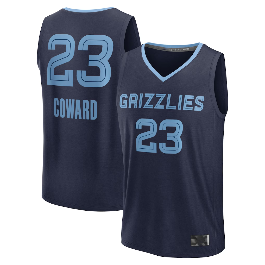 Trusc M.Grizzlies #23 Cedric Coward Navy Draft First Round Pick Fast Break Replica Stitched Jerseys- Icon Edition