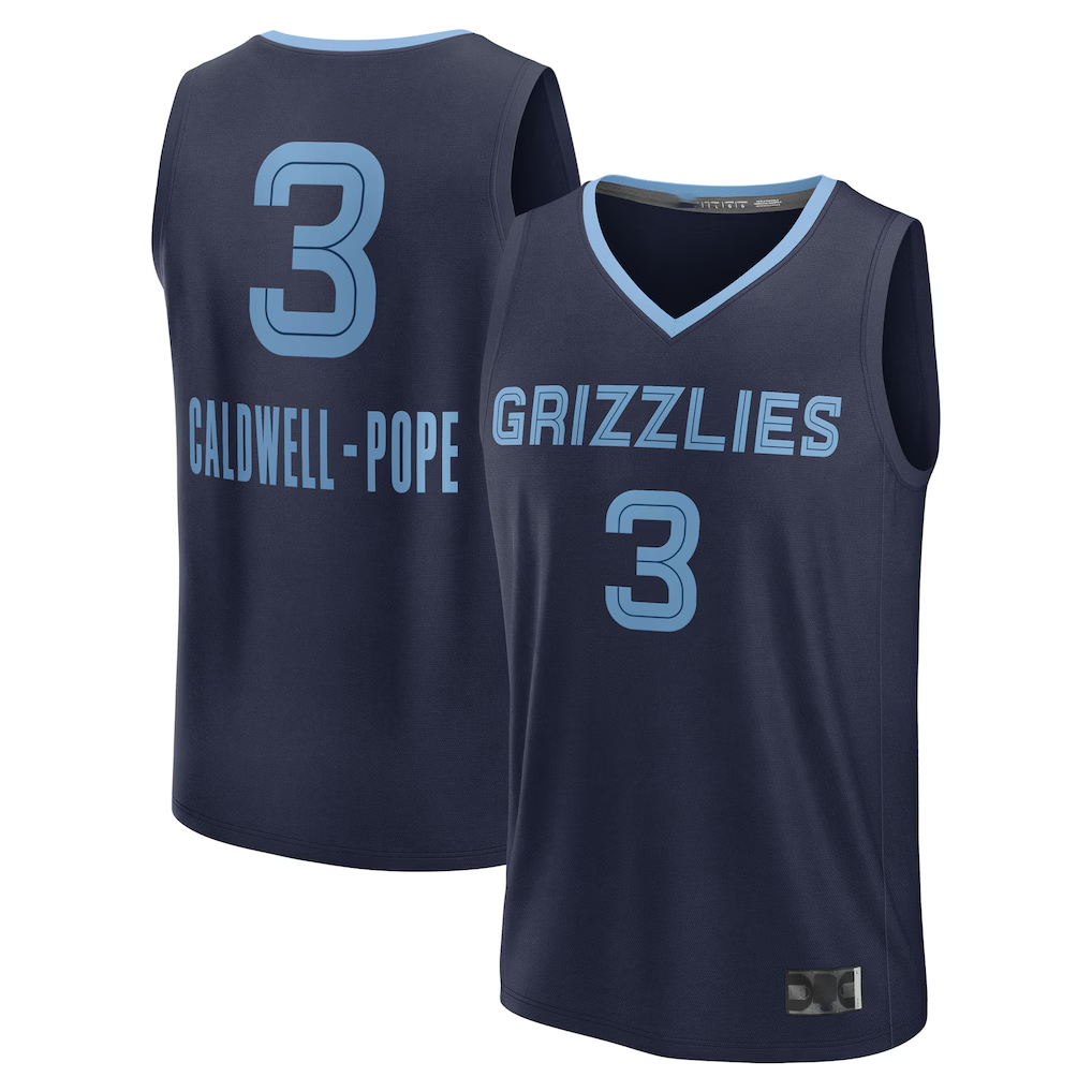 Trusc M.Grizzlies #3 Kentavious Caldwell-Pope Navy Fast Break Replica Player Stitched Jerseys- Icon Edition