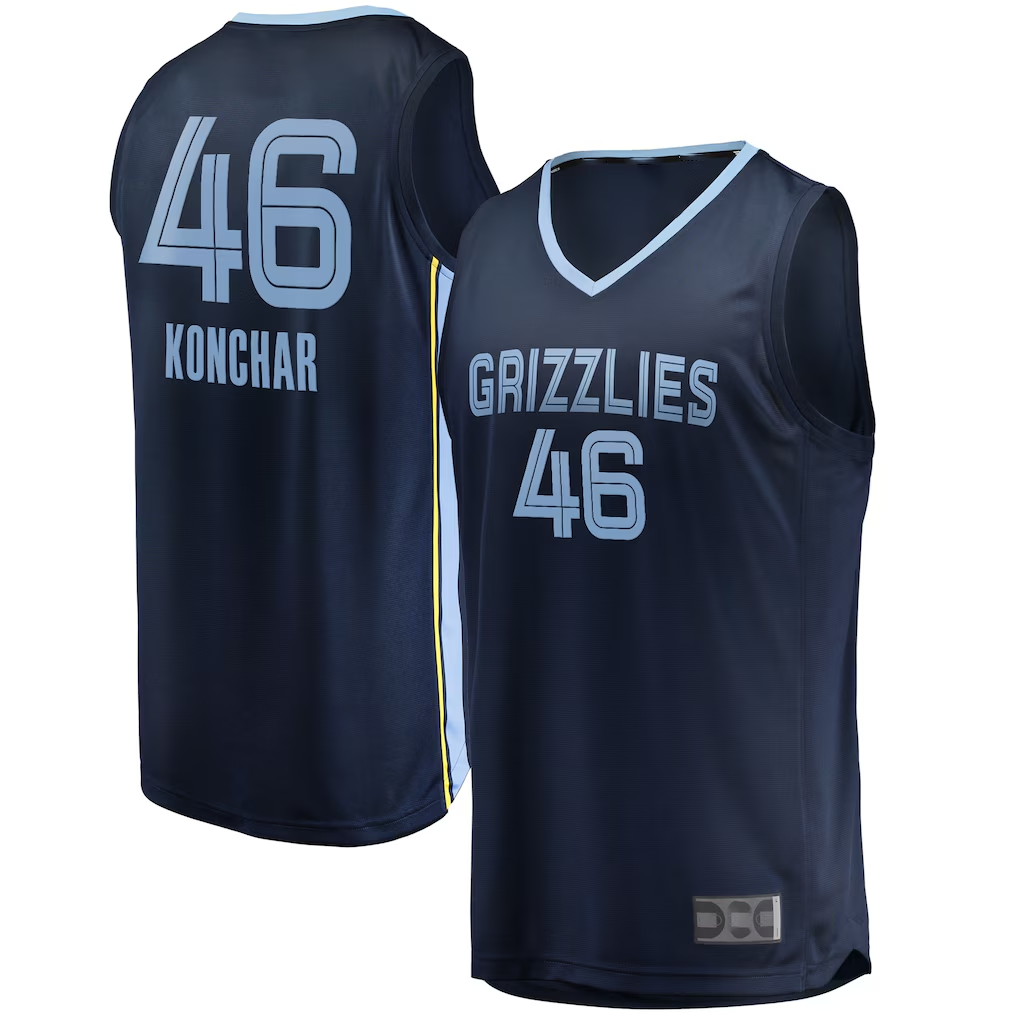 Trusc M.Grizzlies #46 John Konchar Navy Fast Break Replica Stitched Jerseys- Icon Edition