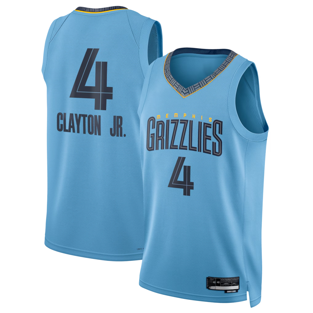 Trusc M.Grizzlies #4 Walter Clayton Jr. Light Blue Swingman Stitched Jerseys- Statement Edition