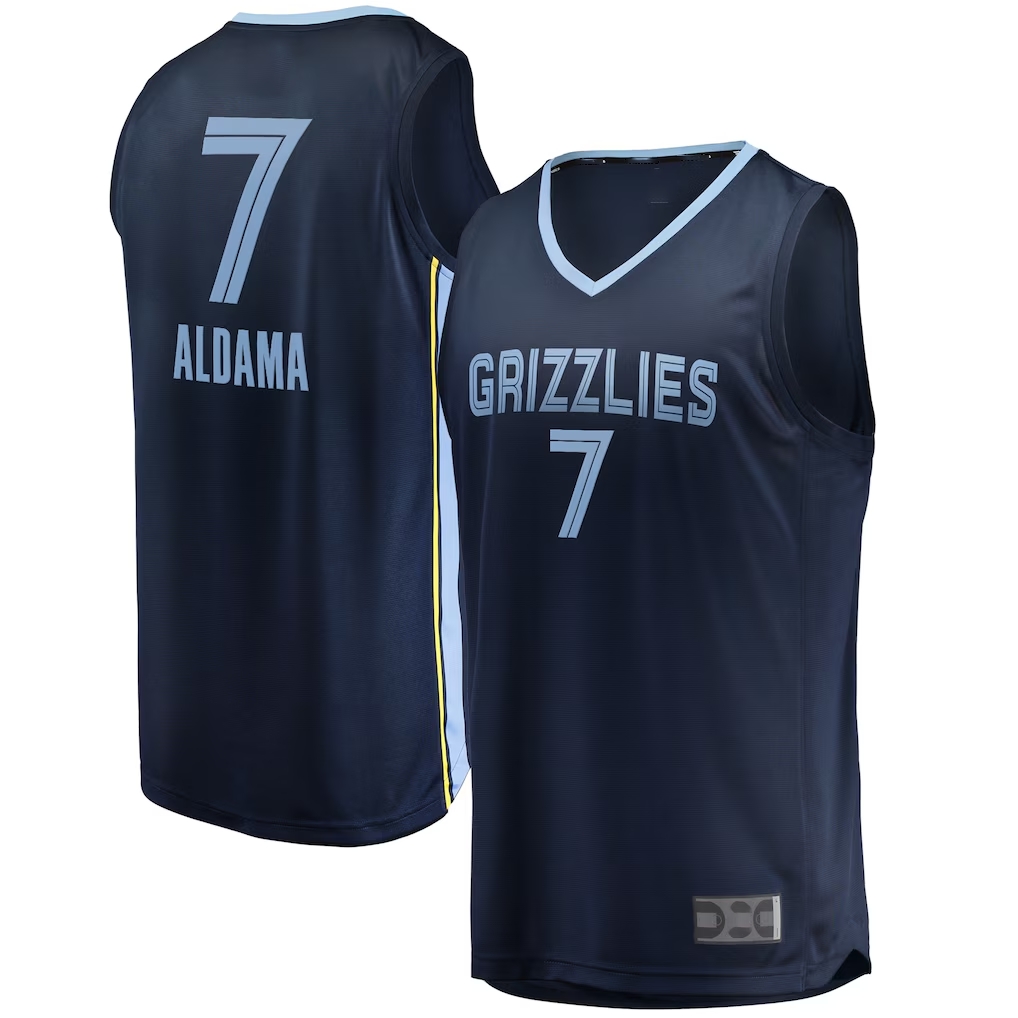 Trusc M.Grizzlies #7 Santi Aldama Navy Fast Break Replica Stitched Jerseys- Icon Edition
