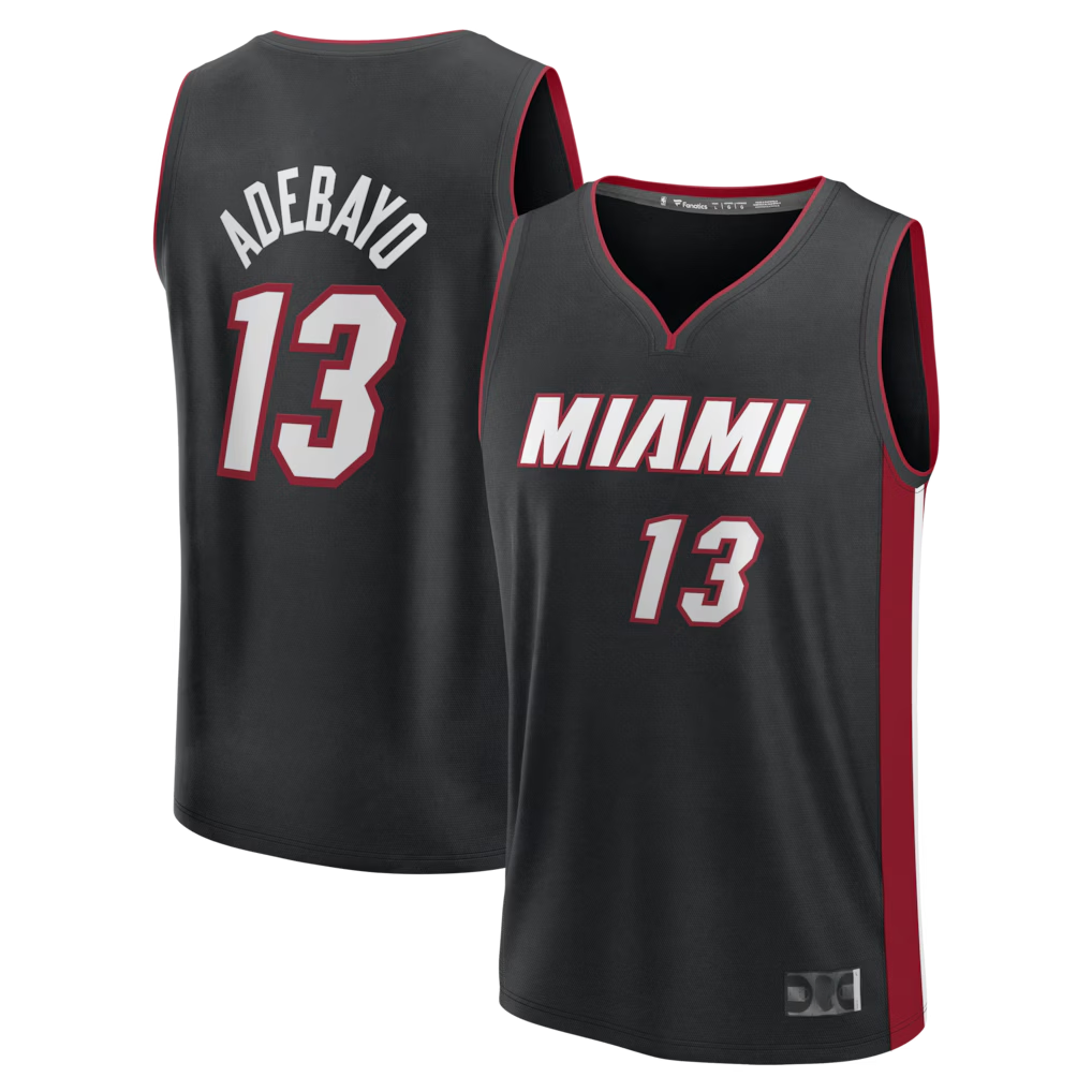 Trusc M.Heat #13 Bam Adebayo Black Fast Break Replica Jerseys - Icon Edition