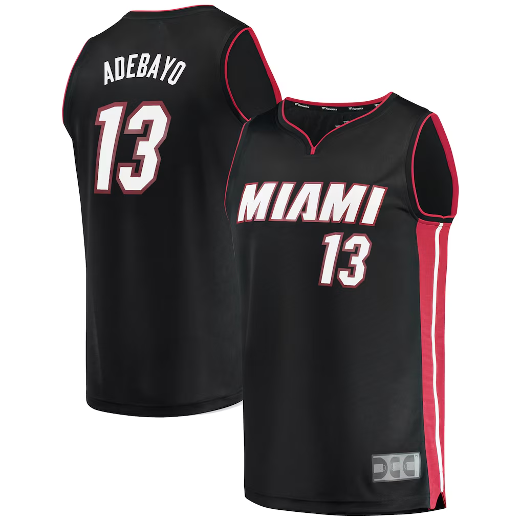 Trusc M.Heat #13 Bam Adebayo Black Fast Break Replica Player Jerseys - Icon Edition