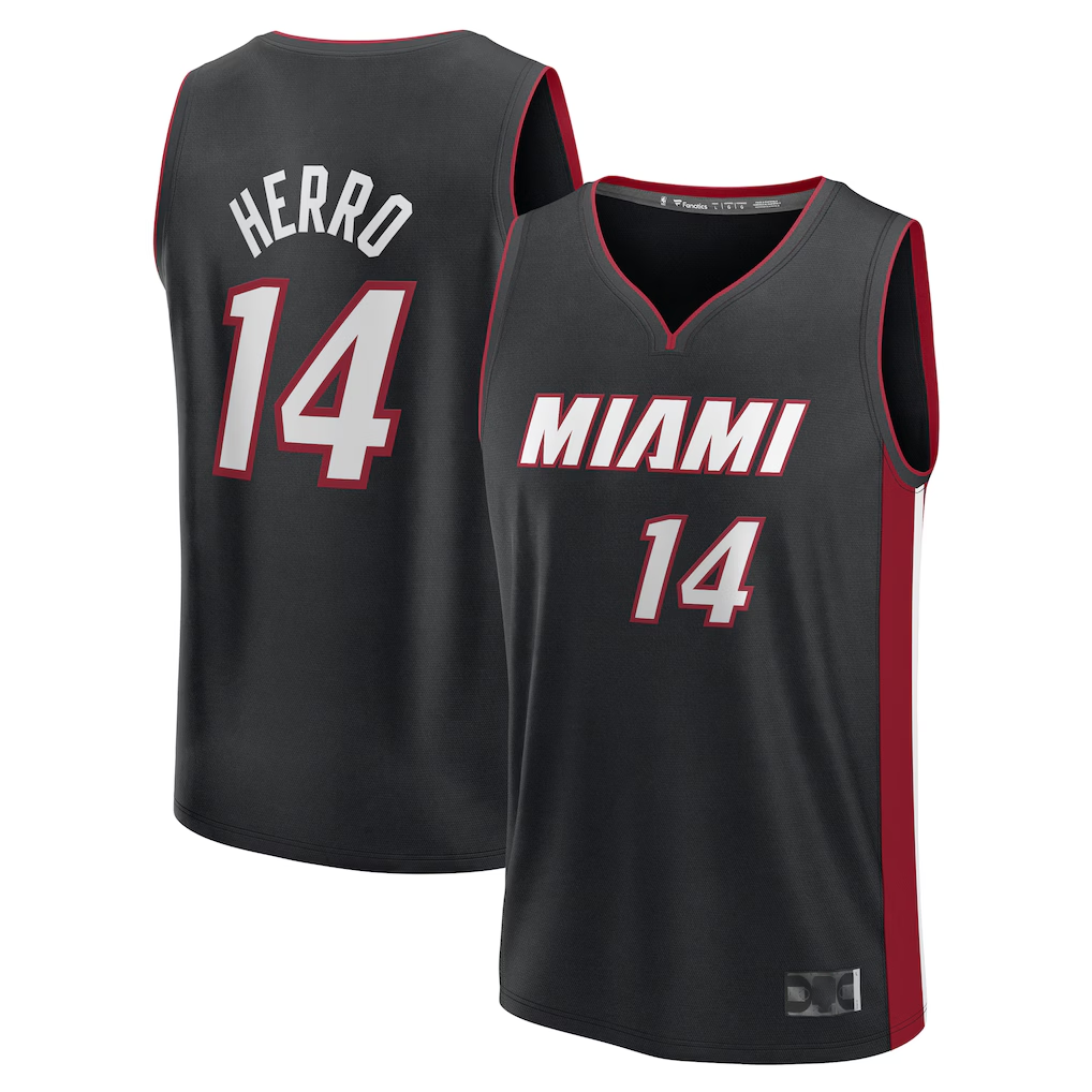 Trusc M.Heat #14 Tyler Herro Black Fast Break Replica Player Jerseys - Icon Edition