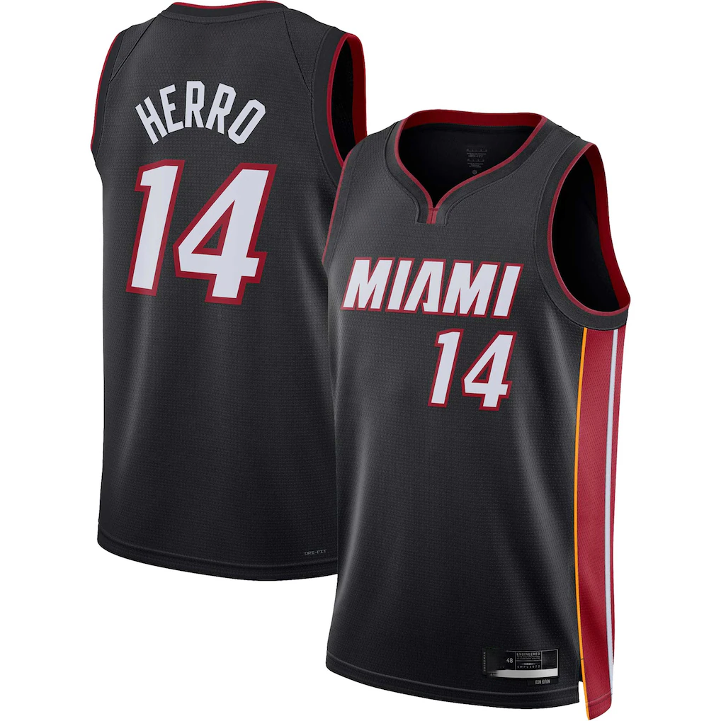 Trusc M.Heat #14 Tyler Herro Black Swingman Jerseys - Icon Edition