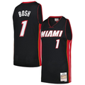 Trusc M.Heat #1 Chris Bosh Mitchell & Ness Black 2012-13 Hardwood Classics Swingman Jerseys