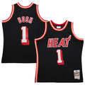 Trusc M.Heat #1 Chris Bosh Mitchell & Ness Black 2013-14 Hardwood Classics Swingman Jerseys
