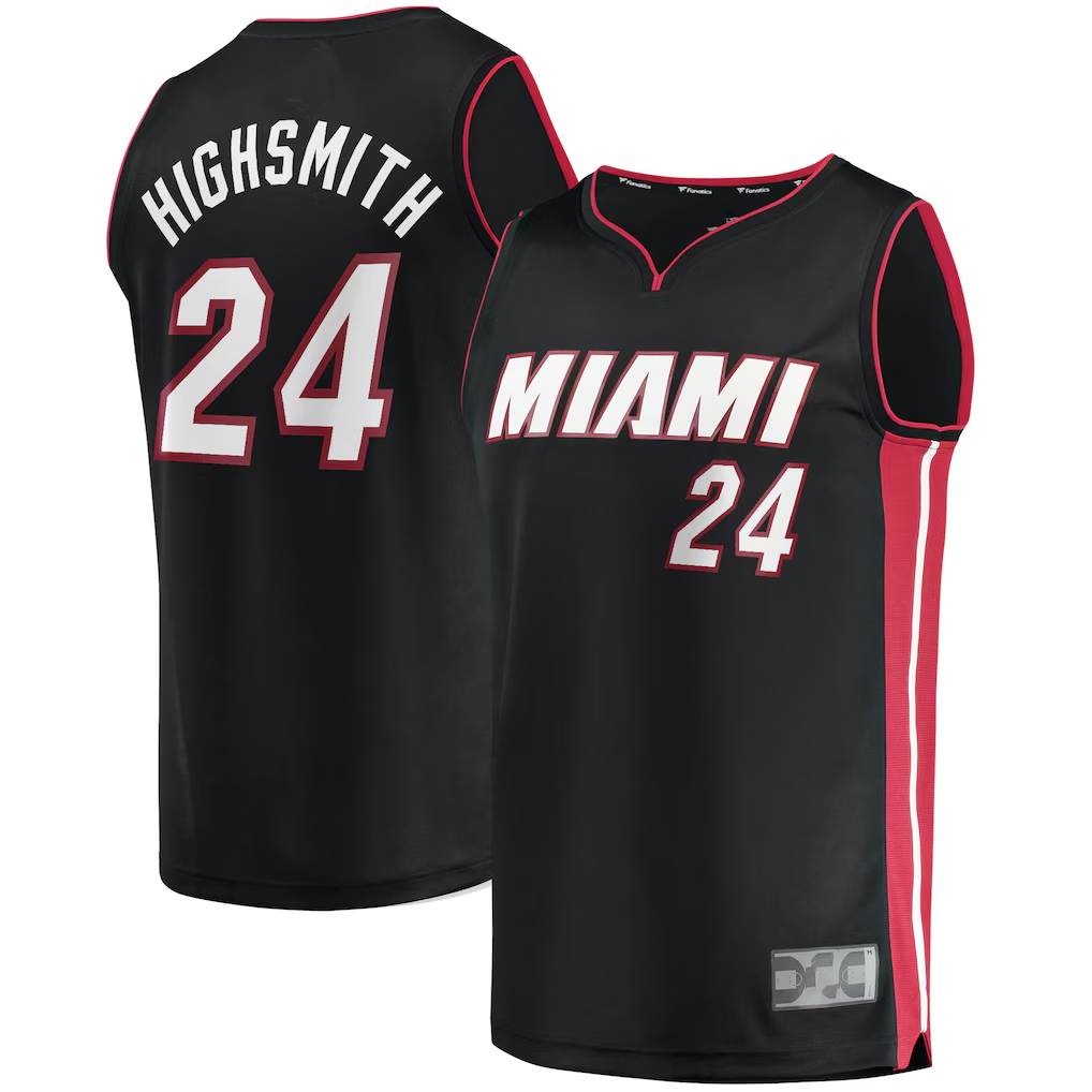 Trusc M.Heat #24 Haywood Highsmith Black 2021-2022 Fast Break Replica Jerseys - Icon Edition