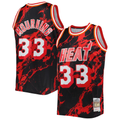 Trusc M.Heat #33 Alonzo Mourning Mitchell & Ness Black 1996-1997 Hardwood Classics Marble Swingman Jerseys