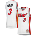 Trusc M.Heat #3 Dwyane Wade Mitchell & Ness White 2005-06 Hardwood Classics Swingman Jerseys