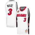Trusc M.Heat #3 Dwyane Wade Mitchell & Ness White Hall of Fame Class of 2023 Throwback Swingman Jerseys