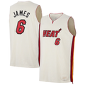 Trusc M.Heat #6 LeBron James Cream Forever King Reserve Authentic Jerseys