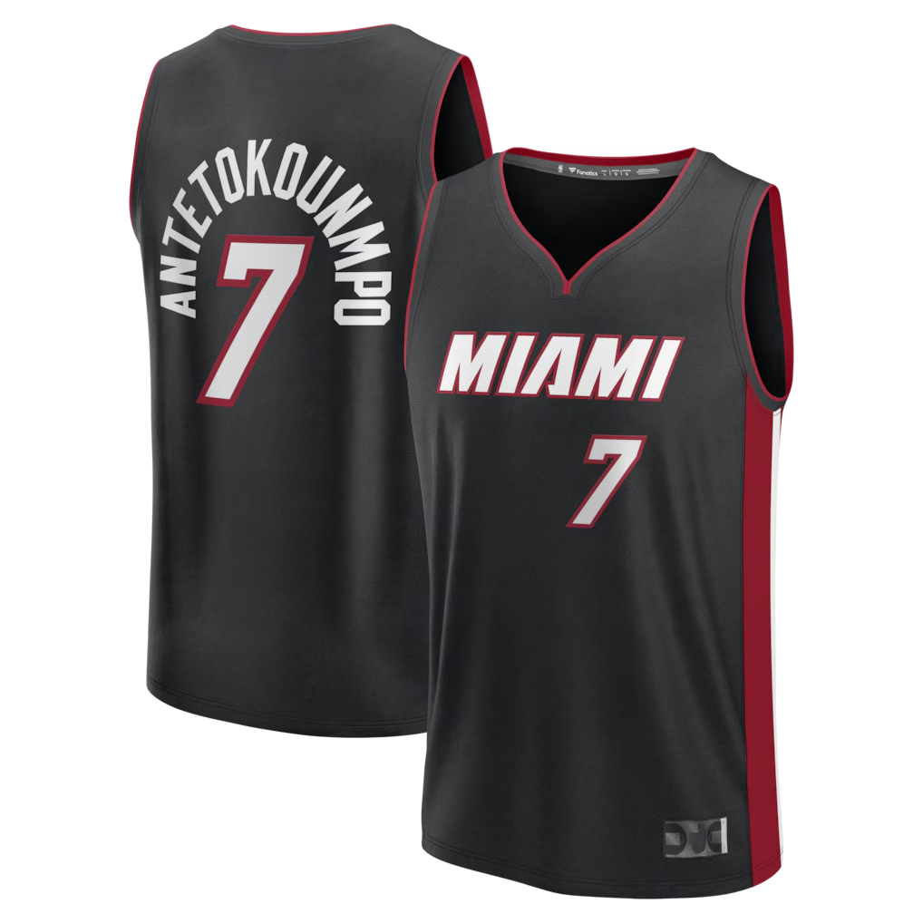 Trusc M.Heat #7 Giannis Antetokounmpo Black Fast Break Jerseys - Icon Edition