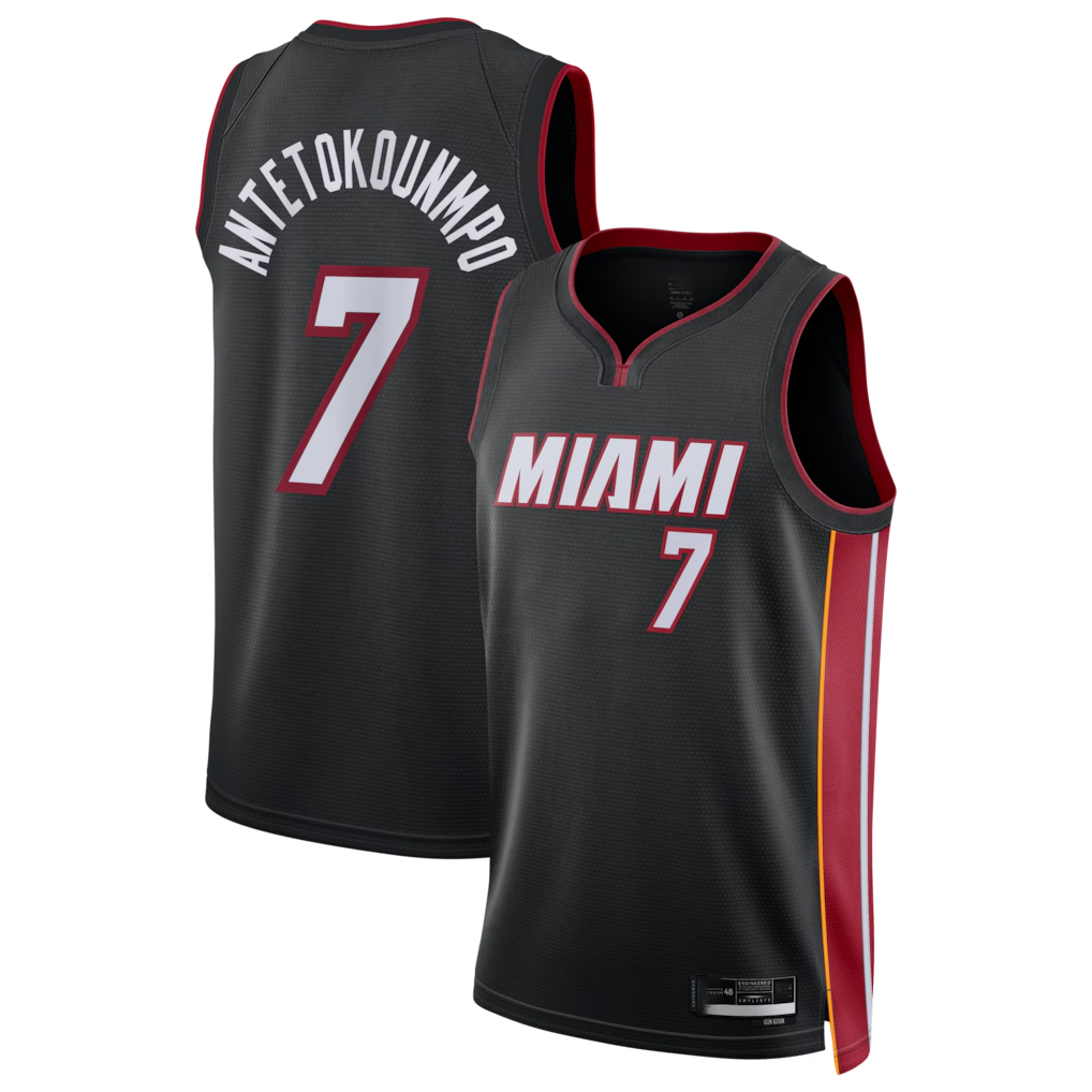 Trusc M.Heat #7 Giannis Antetokounmpo Black Swingman Jerseys - Icon Edition
