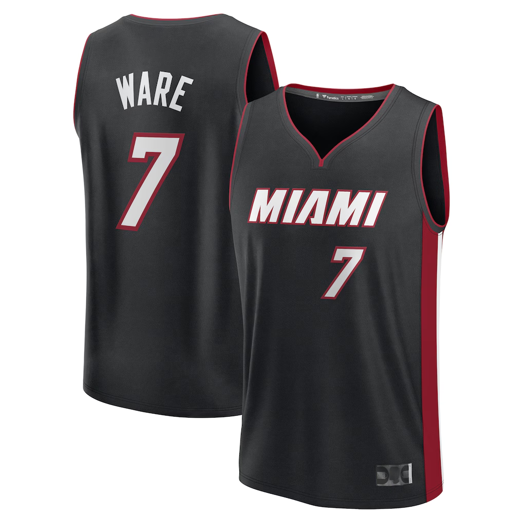 Trusc M.Heat #7 Kel'el Ware Black Fast Break Replica Player Jerseys - Icon Edition