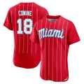 Trusc M.Marlins #18 Griffin Conine Player Red City Connect Home Limited Elite Stitched Jerseys