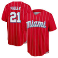 Trusc M.Marlins #21 Graham Pauley Player Red City Connect Home Game Stitched Jerseys
