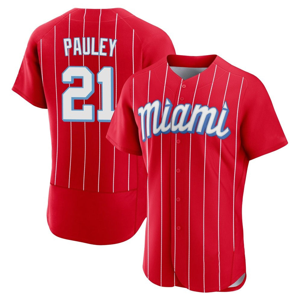 Trusc M.Marlins #21 Graham Pauley Player Red City Connect Home Limited Elite Stitched Jerseys