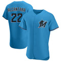Trusc M.Marlins #22 Sandy Alcantara Player Blue Home Limited Elite Stitched Jerseys