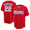 Trusc M.Marlins #22 Sandy Alcantara Player Red City Connect Home Game Stitched Jerseys