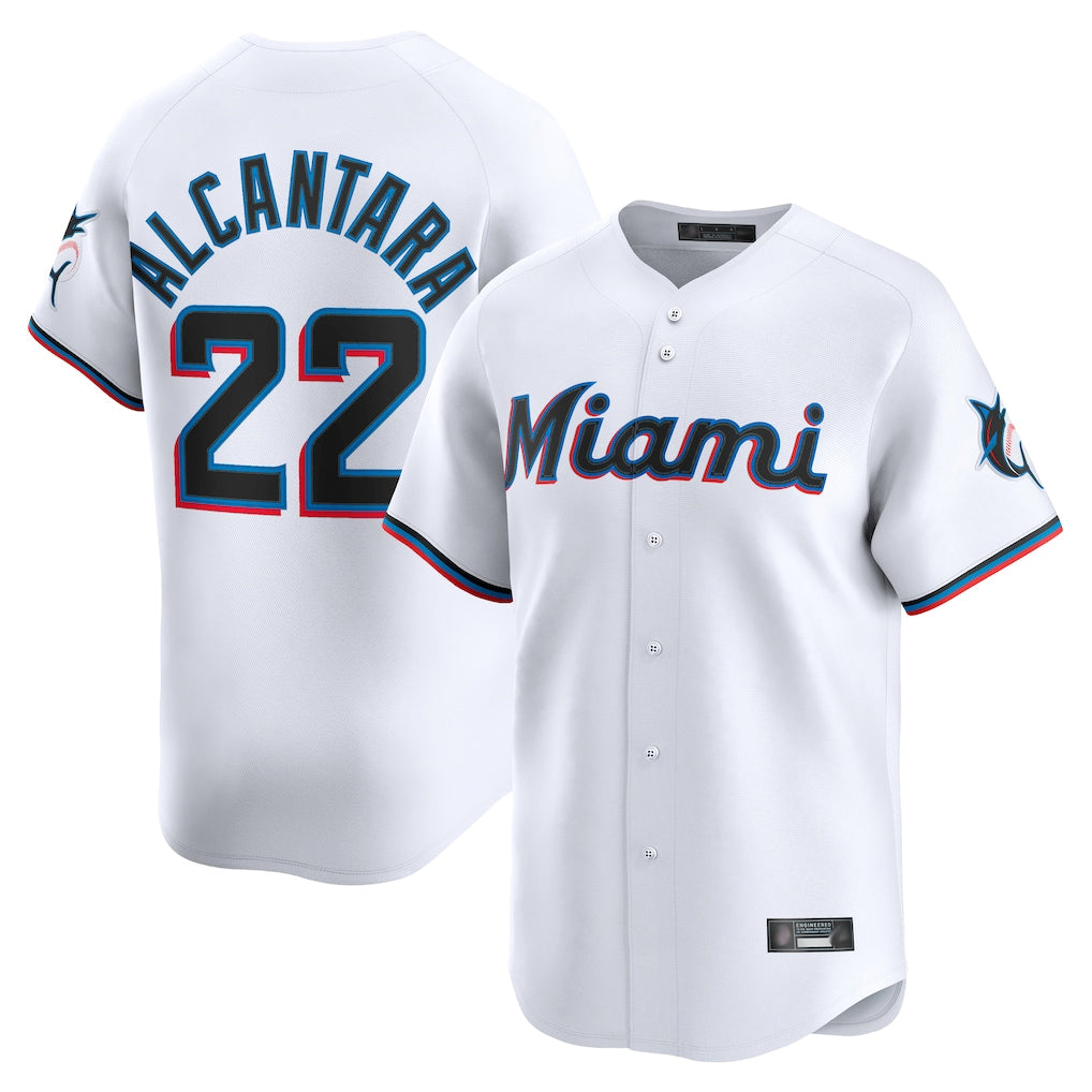 Trusc M.Marlins #22 Sandy Alcantara Player White Home Limited Stitched Jerseys