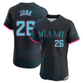 Trusc M.Marlins #26 Janson Junk Player Black City Connect Home Limited Elite Stitched Jerseys