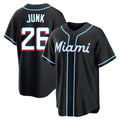 Trusc M.Marlins #26 Janson Junk Player Black Fashion Out Home Game Stitched Jerseys