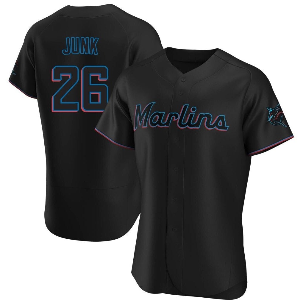 Trusc M.Marlins #26 Janson Junk Player Black Home Limited Elite Stitched Jerseys
