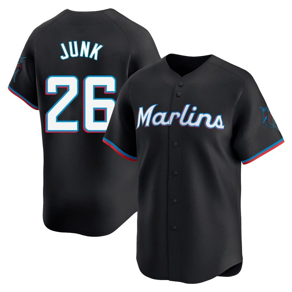 Trusc M.Marlins #26 Janson Junk Player Black Home Limited Stitched Jerseys
