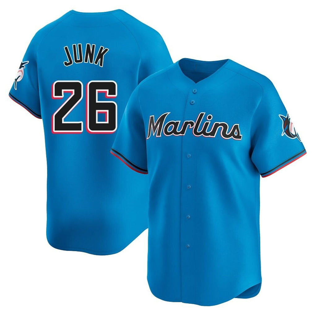 Trusc M.Marlins #26 Janson Junk Player Blue Home Limited Stitched Jerseys