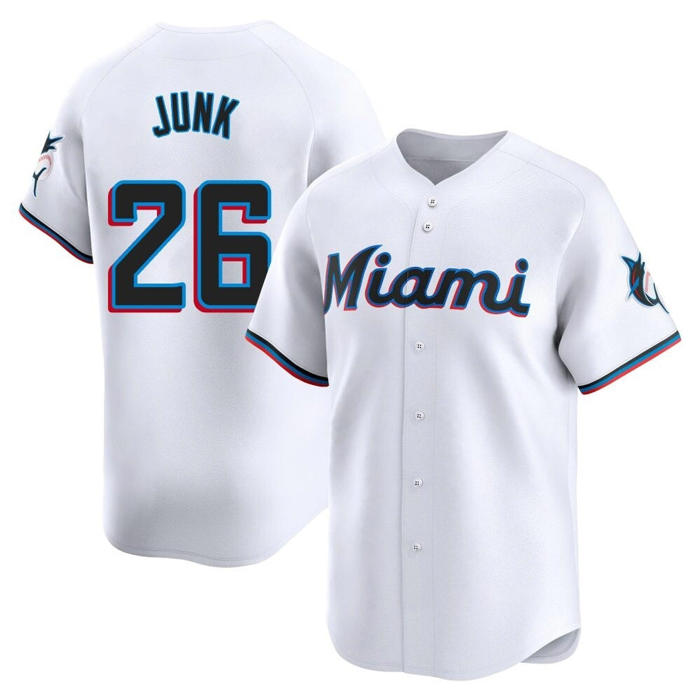 Trusc M.Marlins #26 Janson Junk Player White Home Limited Stitched Jerseys