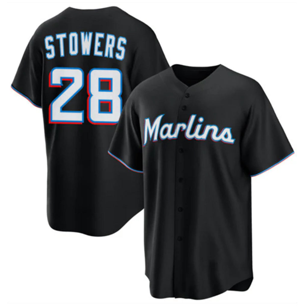 Trusc M.Marlins #28 Kyle Stowers Player Black  Home Game Stitched Jerseys