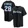 Trusc M.Marlins #28 Kyle Stowers Player Black  Home Game Stitched Jerseys