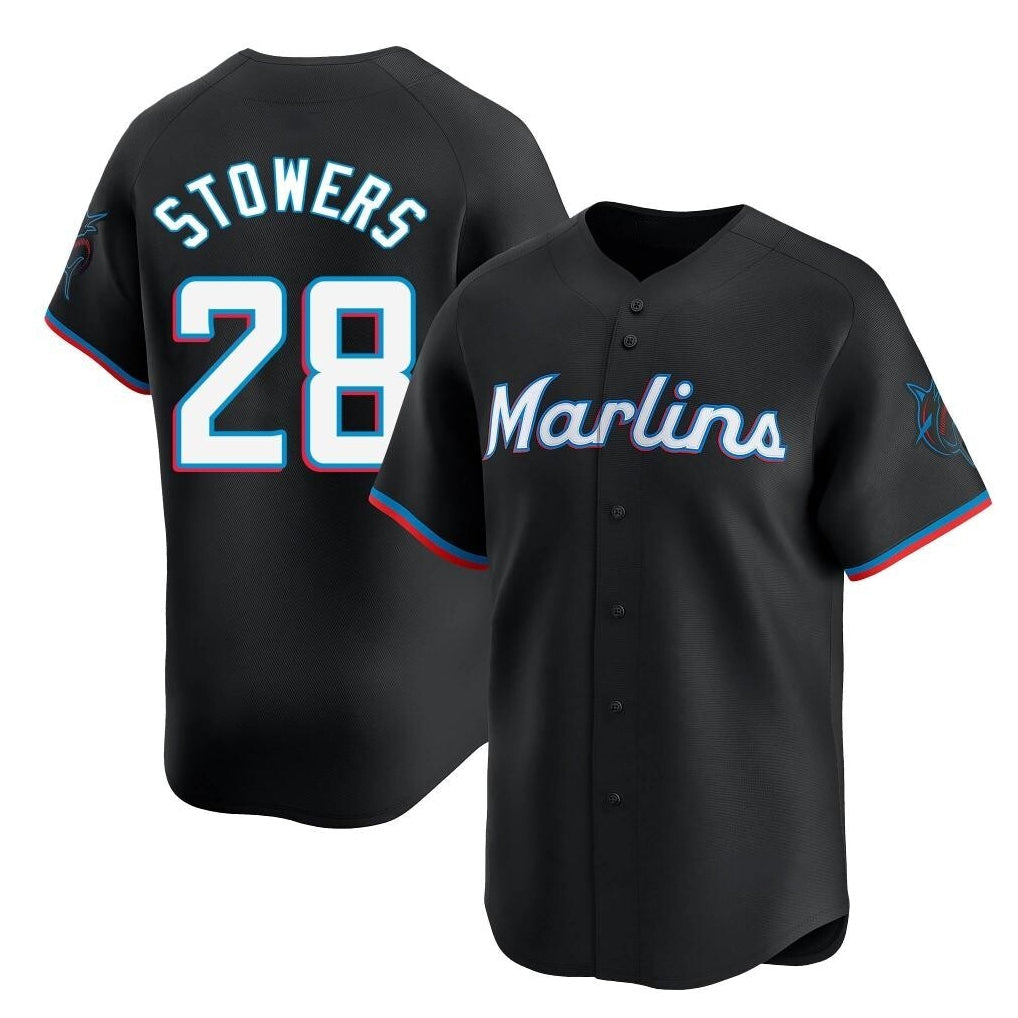 Trusc M.Marlins #28 Kyle Stowers Player Black Home Limited Stitched Jerseys