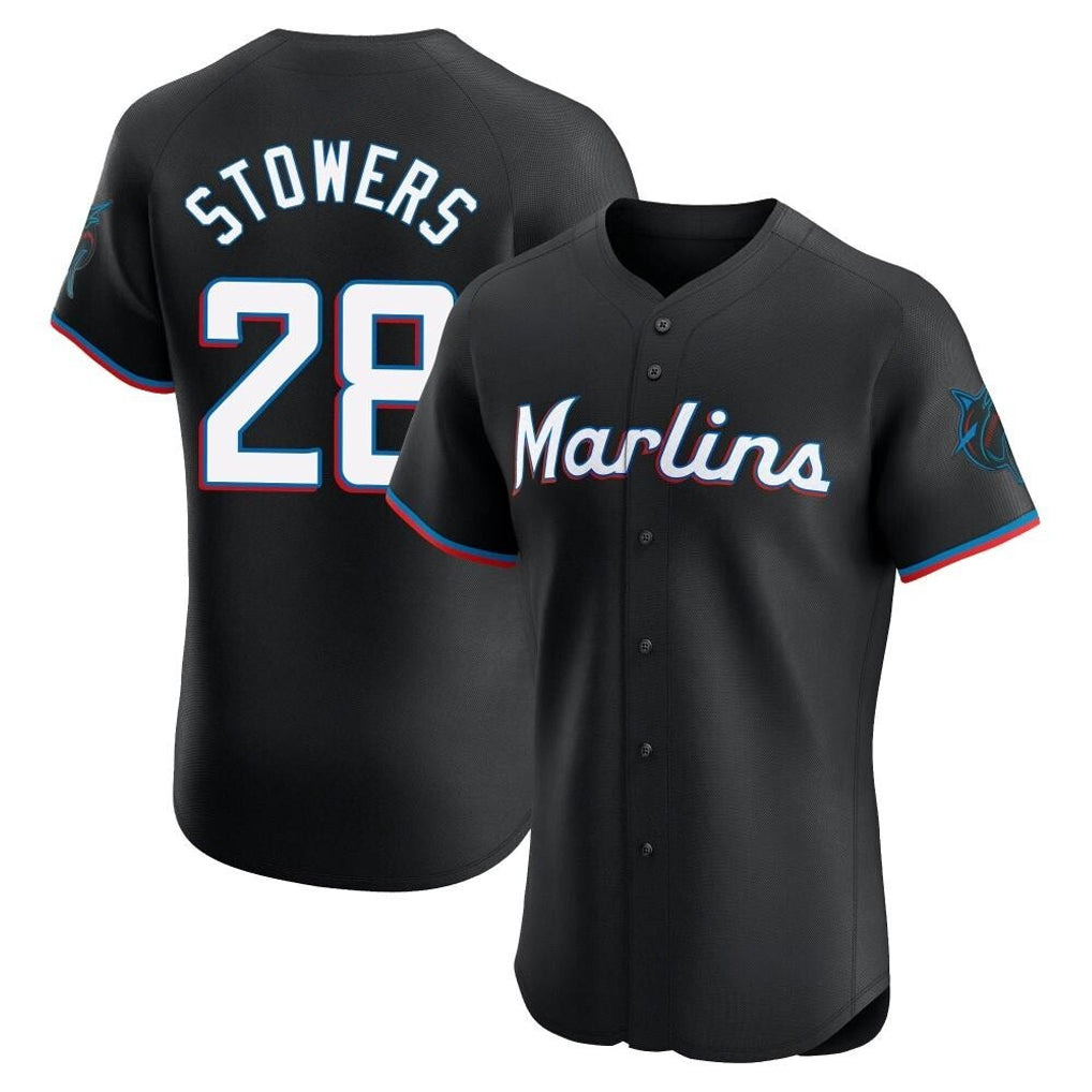 Trusc M.Marlins #28 Kyle Stowers Player Black Vapor Home Limited Elite Stitched Jerseys