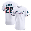 Trusc M.Marlins #28 Kyle Stowers Player White  Home Limited Elite Stitched Jerseys