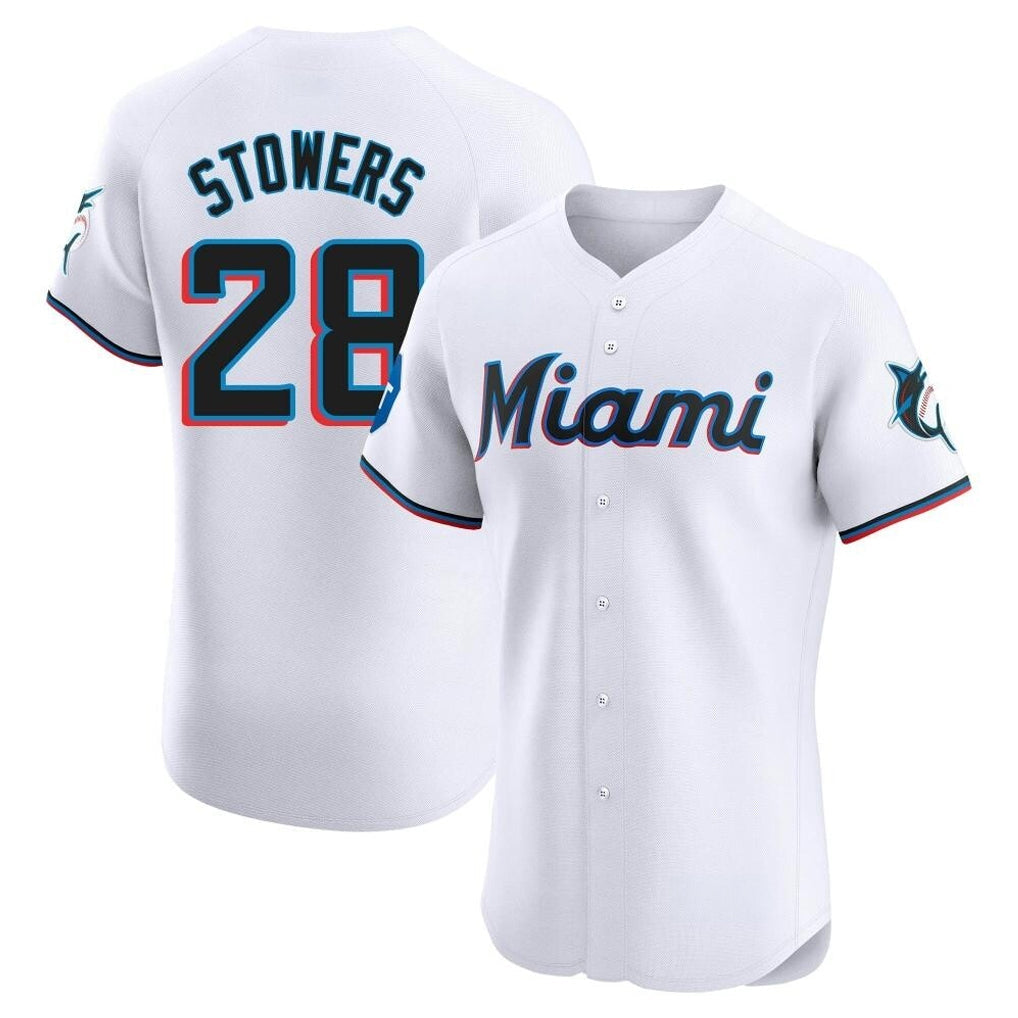 Trusc M.Marlins #28 Kyle Stowers Player White  Home Limited Elite Stitched Jerseys