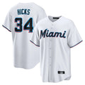 Trusc M.Marlins #34 Liam Hicks Player White  Home Game Stitched Jerseys
