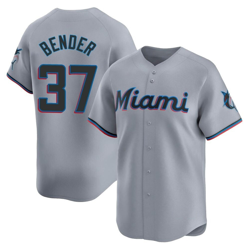 Trusc M.Marlins #37 Anthony Bender Player Gray Home Limited Stitched Jerseys