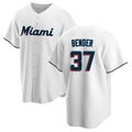 Trusc M.Marlins #37 Anthony Bender Player White  Home Game Stitched Jerseys