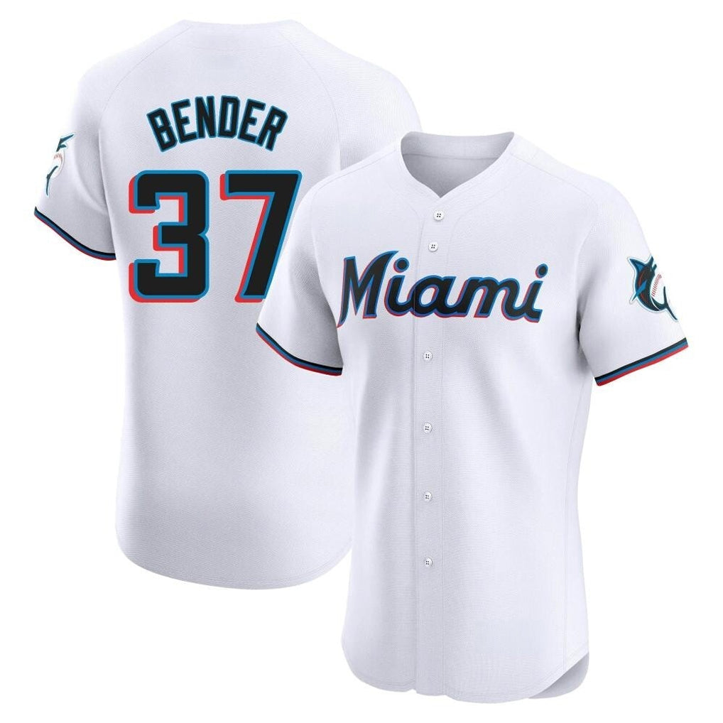 Trusc M.Marlins #37 Anthony Bender Player White  Home Limited Elite Stitched Jerseys