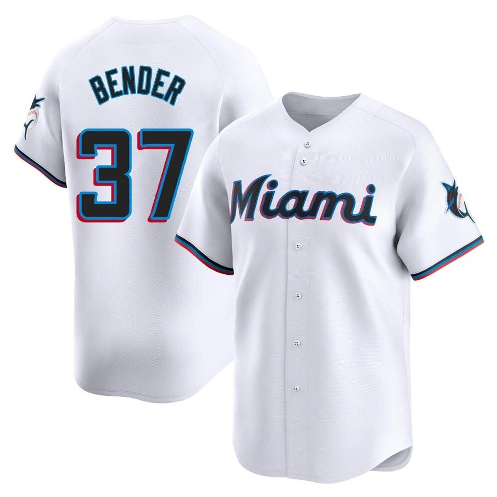 Trusc M.Marlins #37 Anthony Bender Player White  Home Limited Stitched Jerseys