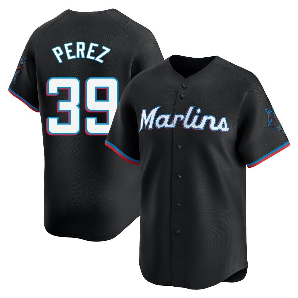 Trusc M.Marlins #39 Eury Perez Player Black  Home Limited Stitched Jerseys