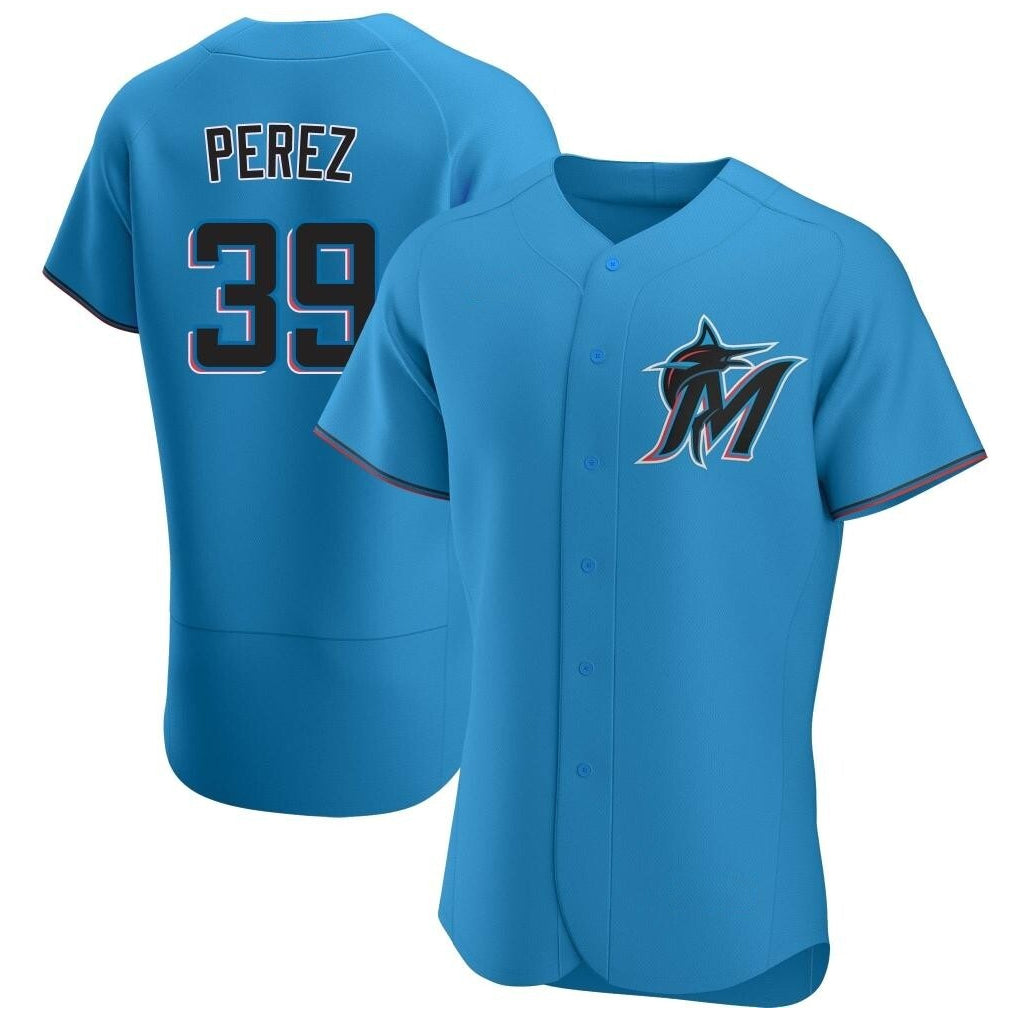 Trusc M.Marlins #39 Eury Perez Player Blue Home Limited Elite Stitched Jerseys